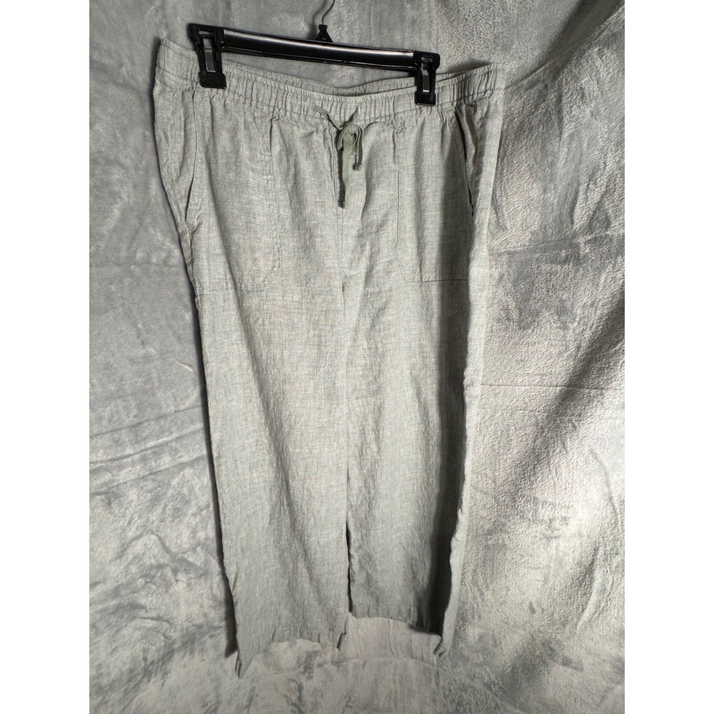 Eddie Bauer Womens Sage Green hemp cotton‎ Blend Drawstring elastic 
Pants XL